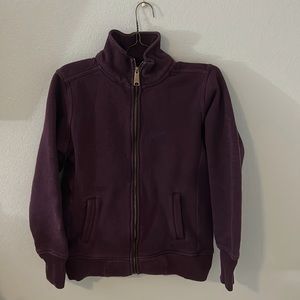 carhartt purple relaxed fit zip up fuzzy sweater sweatshirt jacket sz. small